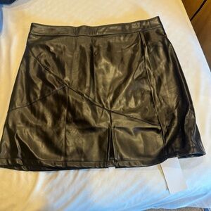 Black Faux Leather Skirt